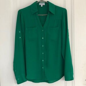 Express Women's Green Blouse